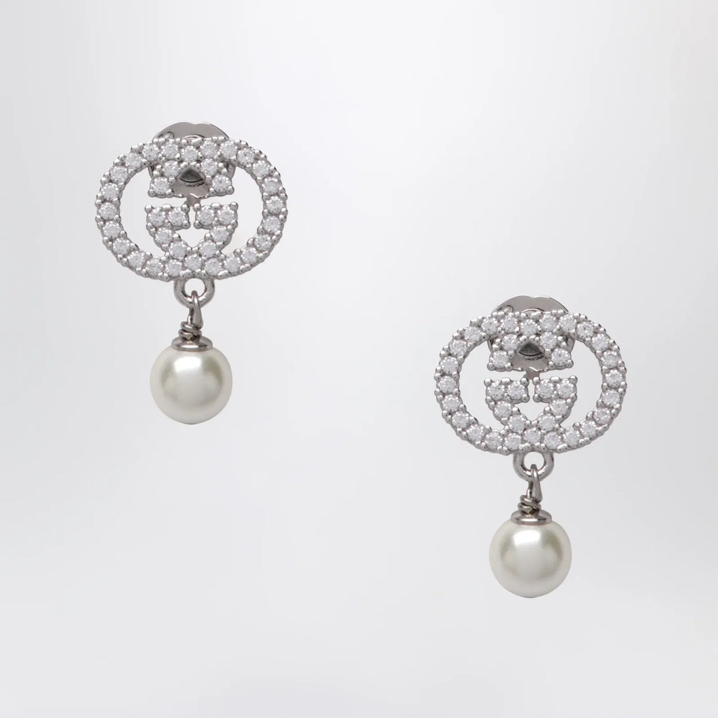 GUCCI GG earrings with crystals and pearls