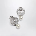 GUCCI GG earrings with crystals and pearls