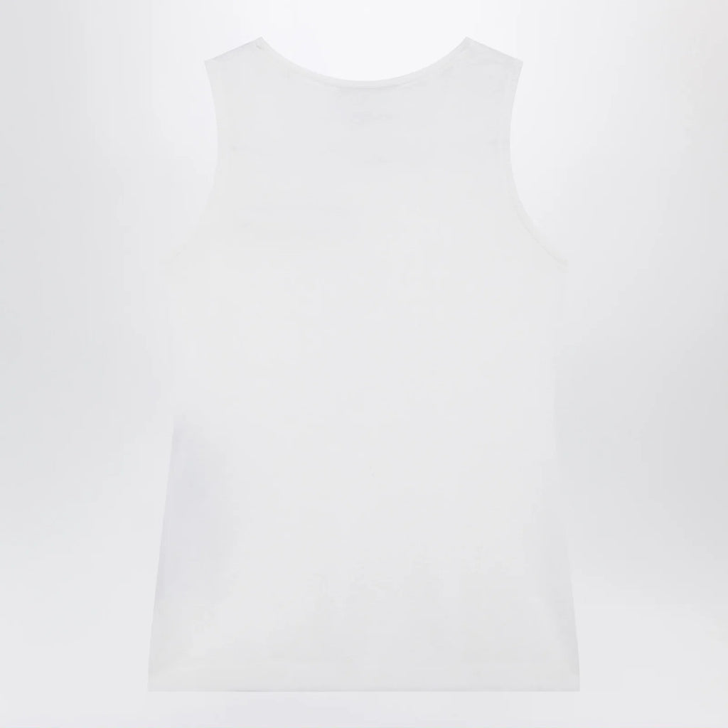Balenciaga White cotton-blend knit tank top