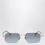 GUCCI Silver-tone metal rectangular sunglasses