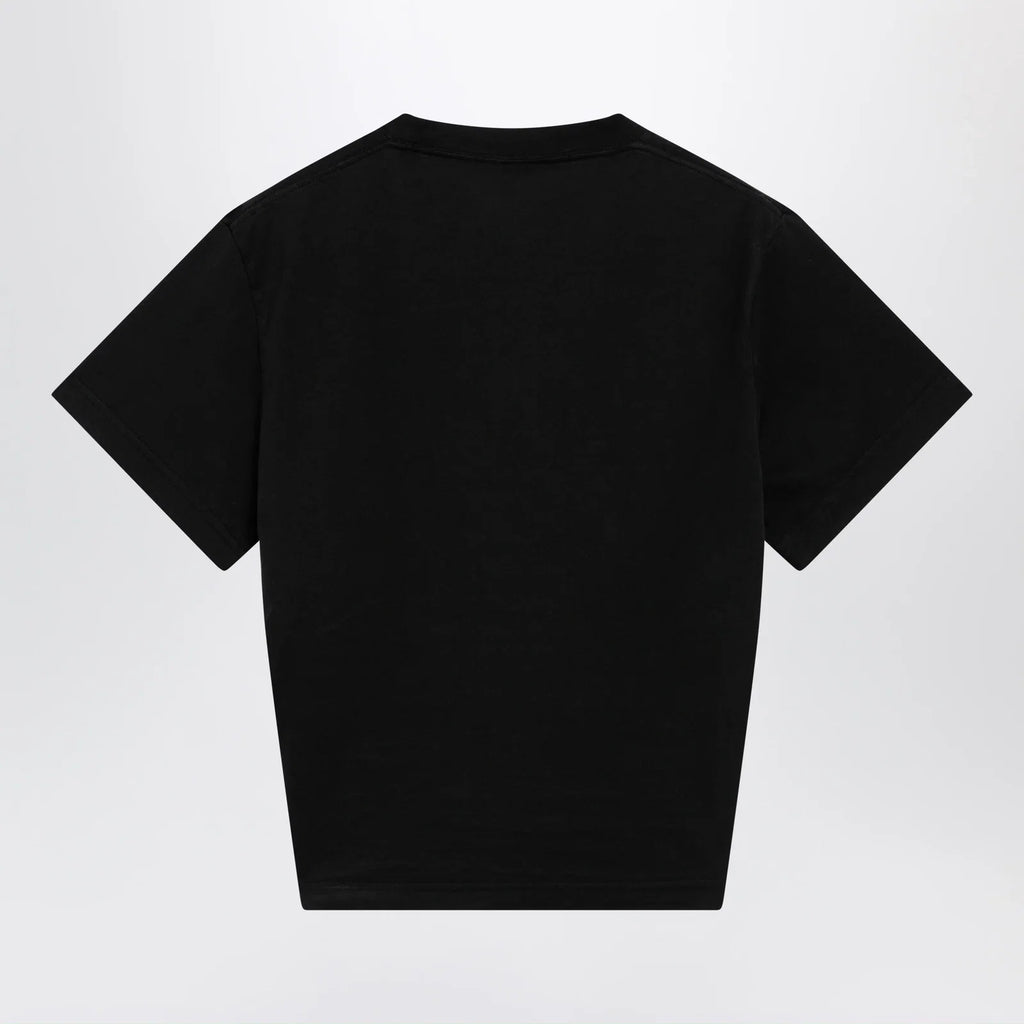 Balenciaga Black cropped T-shirt with logo print