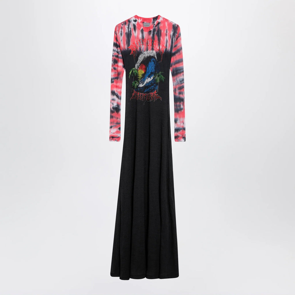 Balenciaga Extreme Tie Dye dress in black jersey