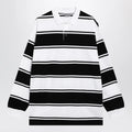 Balenciaga Black/white striped cotton polo shirt