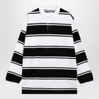 Balenciaga Black/white striped cotton polo shirt