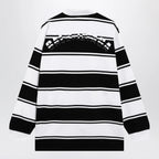 Balenciaga Black/white striped cotton polo shirt