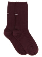 Balenciaga Logo Embroidery Ribbed Tights