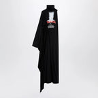 Balenciaga The Door draped maxi cotton jersey dress in black