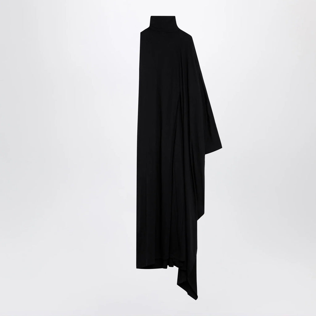 Balenciaga The Door draped maxi cotton jersey dress in black