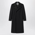 Balenciaga Long double-face tailored coat in black cotton