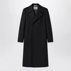 Balenciaga Long double-face tailored coat in black cotton