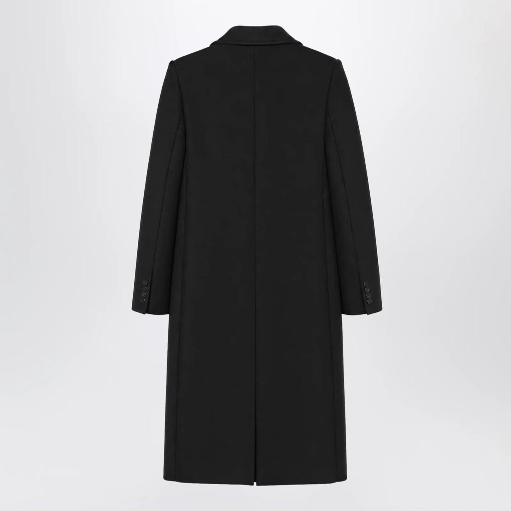 Balenciaga Long double-face tailored coat in black cotton
