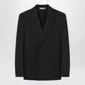 Balenciaga Double-breasted tailored wool twill jacket in black