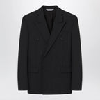 Balenciaga Double-breasted tailored wool twill jacket in black