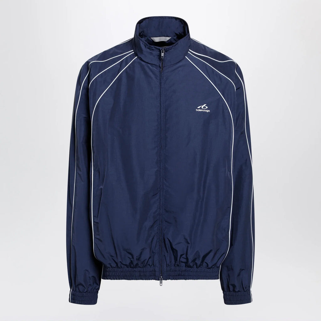 Balenciaga Bodies track jacket in dark navy poplin