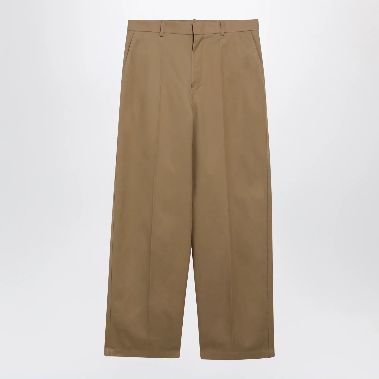 Balenciaga Wide-leg chino trousers in camel twill