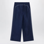 Balenciaga Bodies track pants in dark navy poplin