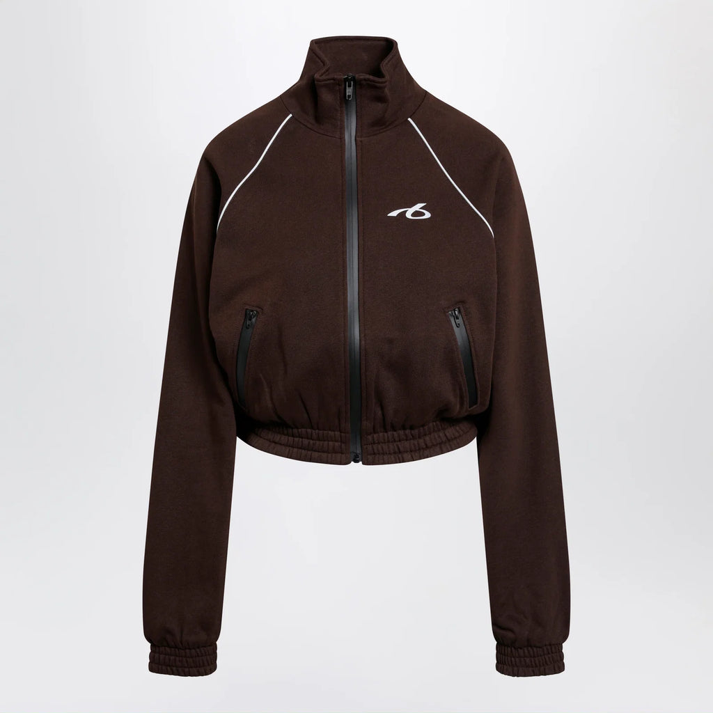Balenciaga Techwear zip-up jacket in mocha dry fleece