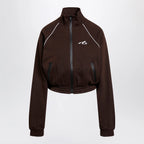 Balenciaga Techwear zip-up jacket in mocha dry fleece