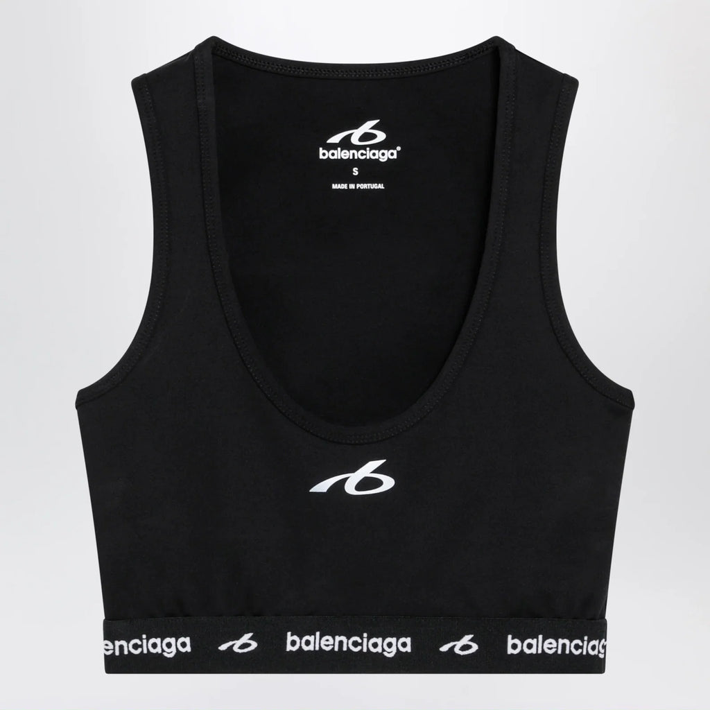 Balenciaga Techwear bra top in black technical fabric
