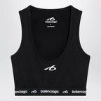 Balenciaga Techwear bra top in black technical fabric