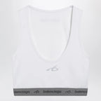 Balenciaga White Techwear bra top in technical fabric