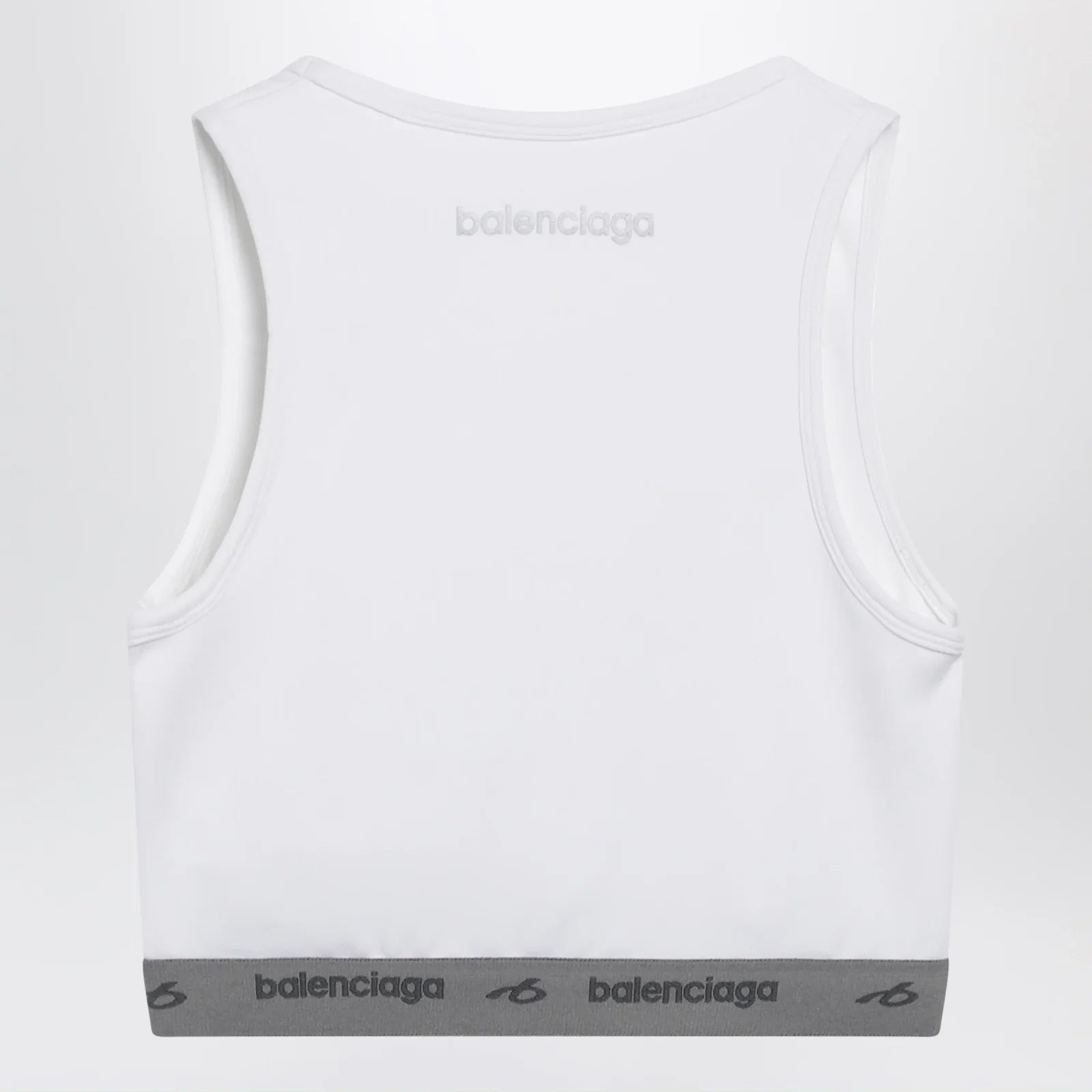 Balenciaga White Techwear bra top in technical fabric