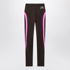 Balenciaga Techwear leggings in khaki/neon pink technical fabric