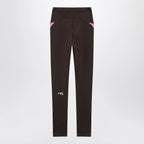 Balenciaga Techwear leggings in khaki/neon pink technical fabric