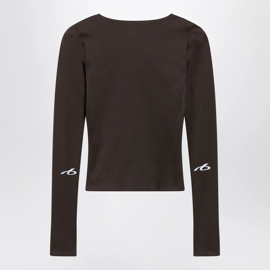 Balenciaga Techwear top in khaki/neon pink technical fabric