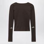 Balenciaga Techwear top in khaki/neon pink technical fabric