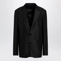 GUCCI Oversized fine silk faille jacket in black