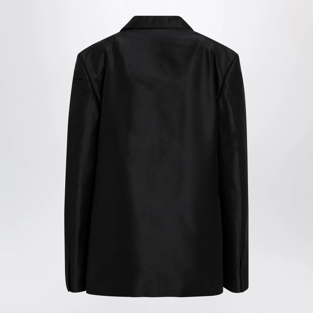 GUCCI Oversized fine silk faille jacket in black