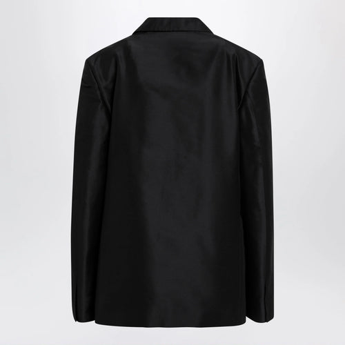 GUCCI Oversized fine silk faille jacket in black