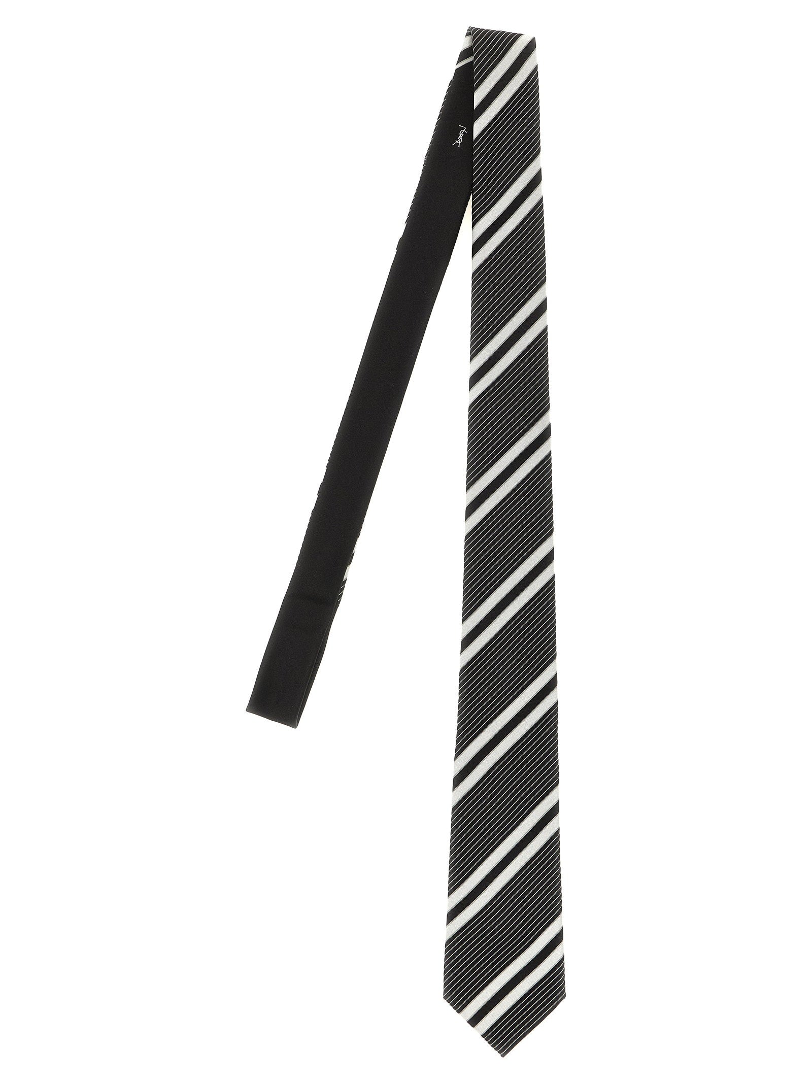 Saint Laurent Jacquard Diagonal Striped Tie