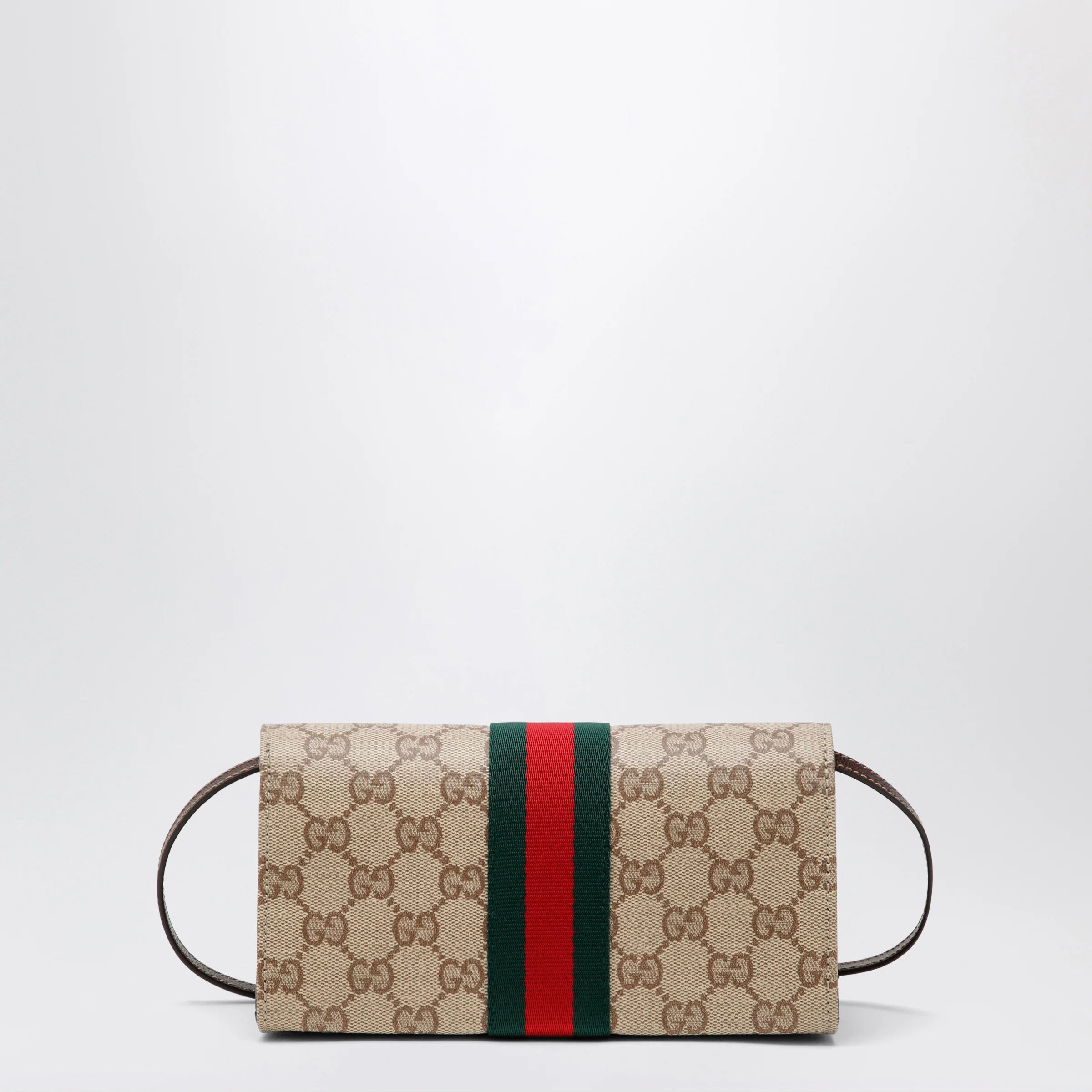 GUCCI Small pouch in GG canvas with Web stripe