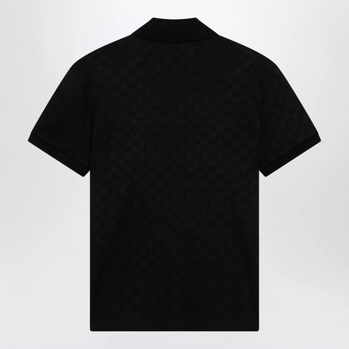 GUCCI Black GG jacquard technical jersey polo shirt