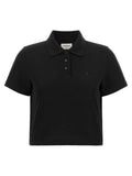 Saint Laurent Cassandre Crop Polo Shirt