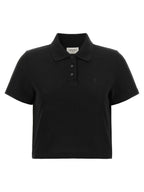 Saint Laurent Cassandre Crop Polo Shirt