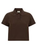 Saint Laurent Cassandre Crop Polo Shirt