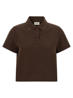Saint Laurent Cassandre Crop Polo Shirt