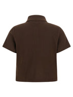 Saint Laurent Cassandre Crop Polo Shirt