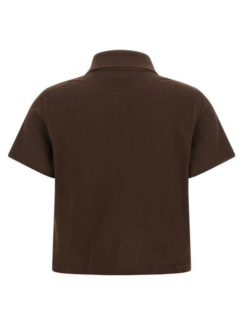 Saint Laurent Cassandre Crop Polo Shirt