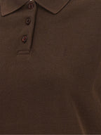 Saint Laurent Cassandre Crop Polo Shirt
