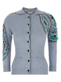 Moschino Distressed Argyle Cardigan
