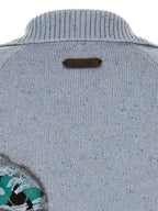 Moschino Distressed Argyle Cardigan