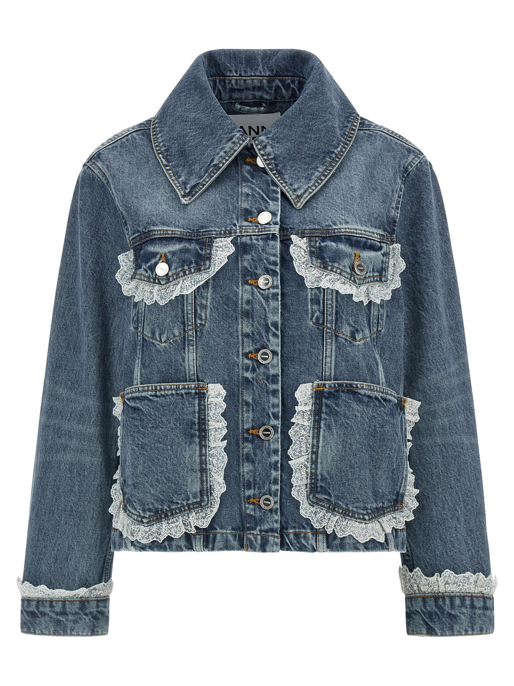 Ganni Denim And Lace Jacket