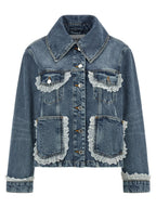 Ganni Denim And Lace Jacket
