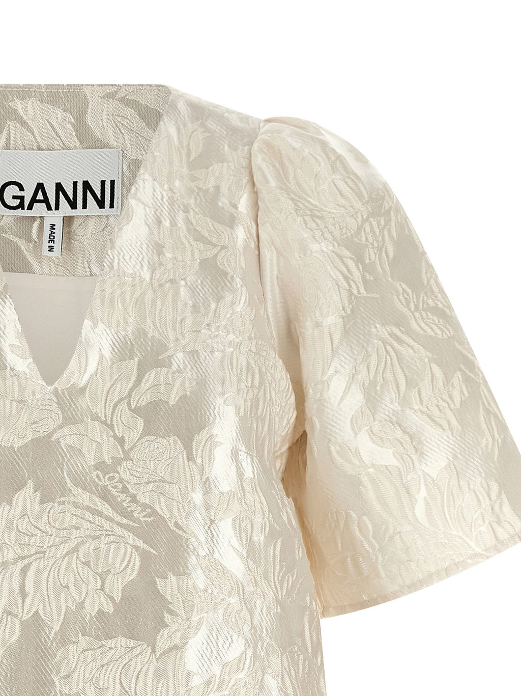 فستان قصير من قماش كلونيه الساتان من Ganni