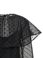 Ganni Black Organza Circle Collar Dress