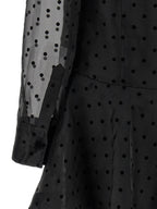 Ganni Black Organza Circle Collar Dress
